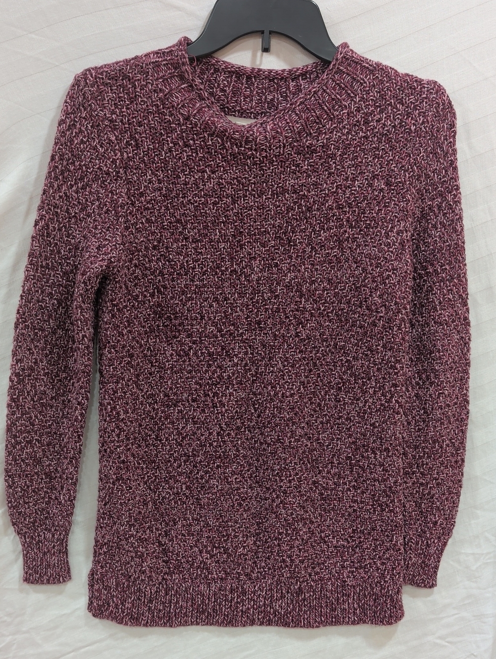 LOFT Marled Crewneck Sweater in Berry Plum Size XS